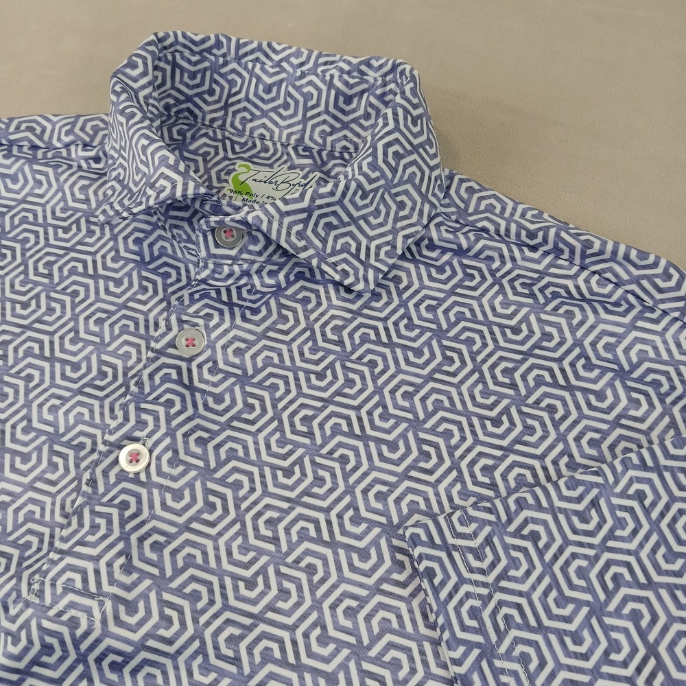 Tailorbyrd‎ Small Mens Polo Shirt Golf Stretch Performance Geometric 21x27